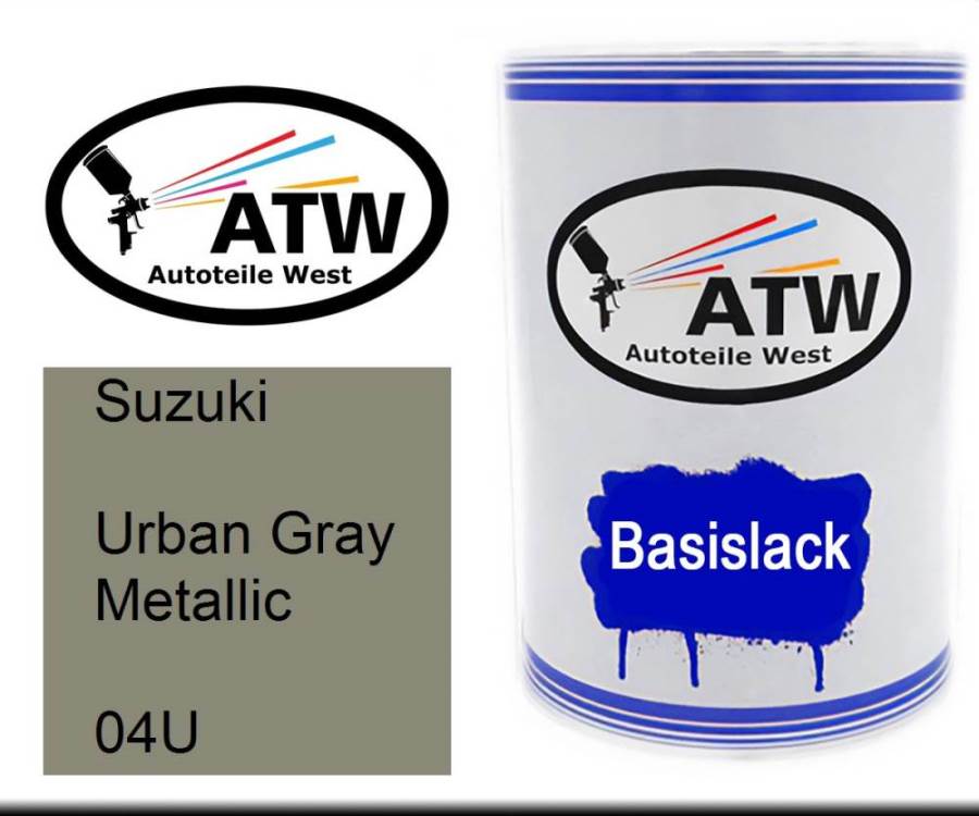 Suzuki, Urban Gray Metallic, 04U: 500ml Lackdose, von ATW Autoteile West.